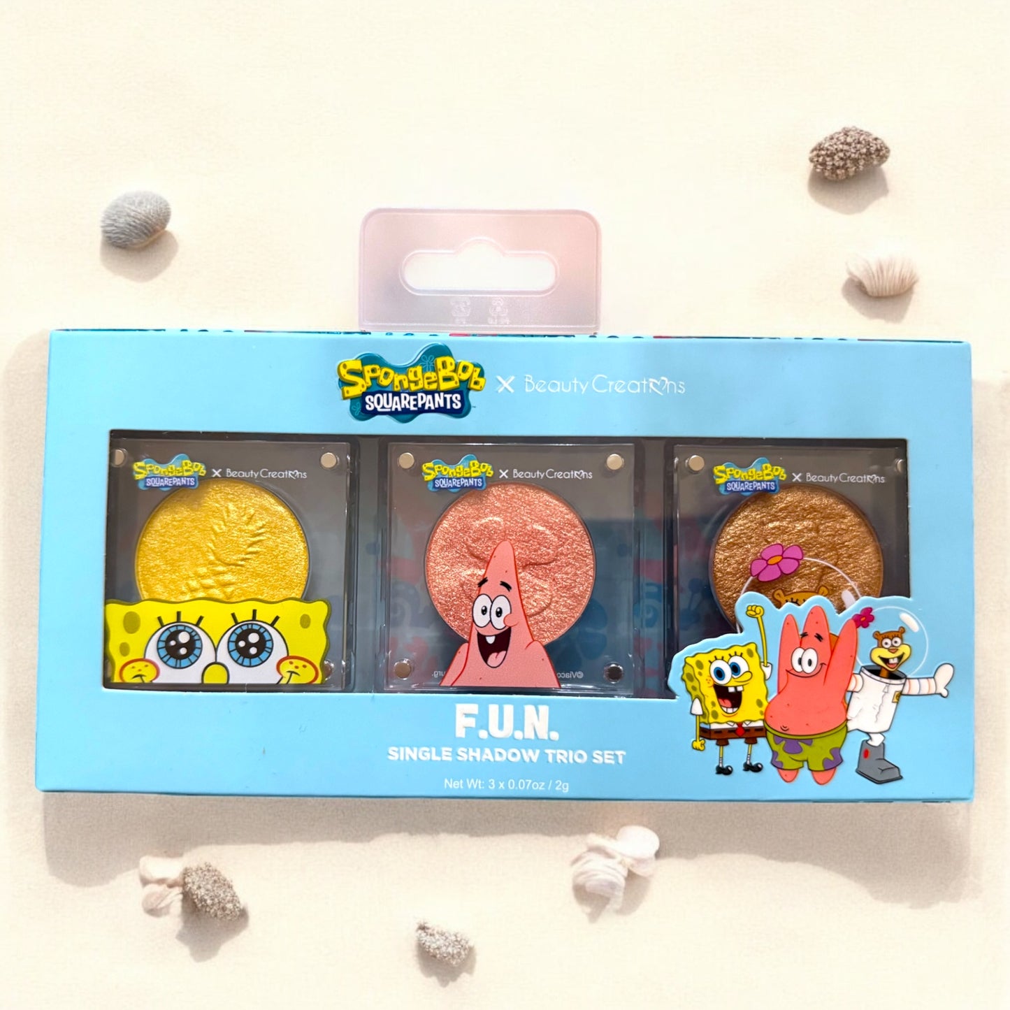 SPONGEBOB SQUAREPANTS X BEAUTY CREATIONS F.U.N. SINGLE SHADOW TRIO SET