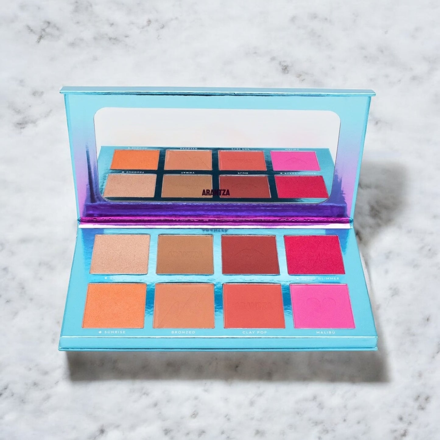 SUNSET BLUSH BLUSH & CONTOUR PALETTE ARANTZA COSMETICS