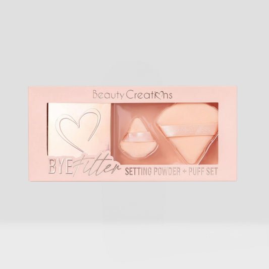 BYE FILTER PINK CLOUD SETTING POWDER + PUFF SET BEAUTY CREATIONS
